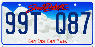 SD license plate 99TQ87