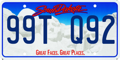 SD license plate 99TQ92