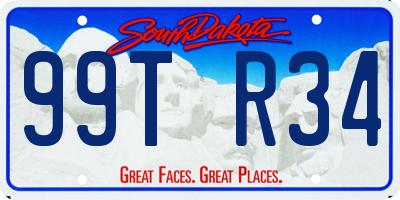 SD license plate 99TR34