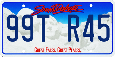 SD license plate 99TR45