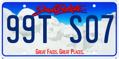 SD license plate 99TS07