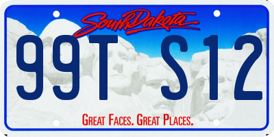 SD license plate 99TS12