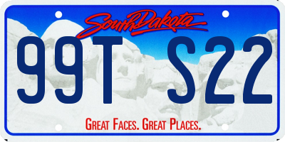 SD license plate 99TS22