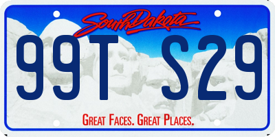 SD license plate 99TS29