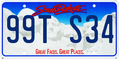 SD license plate 99TS34
