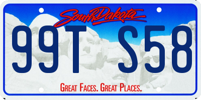 SD license plate 99TS58