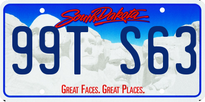 SD license plate 99TS63