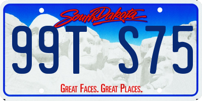 SD license plate 99TS75