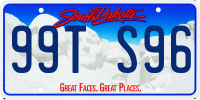 SD license plate 99TS96