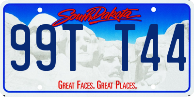 SD license plate 99TT44