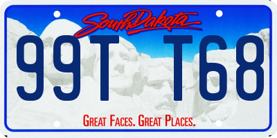 SD license plate 99TT68