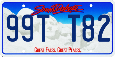 SD license plate 99TT82