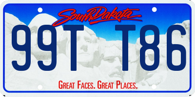 SD license plate 99TT86