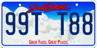 SD license plate 99TT88