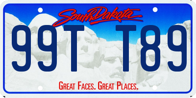 SD license plate 99TT89