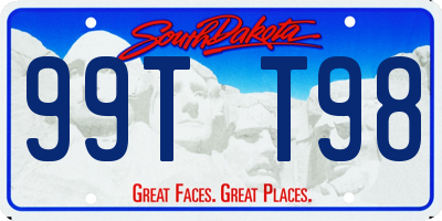 SD license plate 99TT98