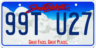 SD license plate 99TU27