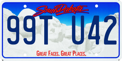 SD license plate 99TU42