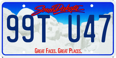 SD license plate 99TU47