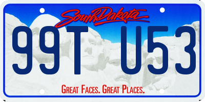 SD license plate 99TU53