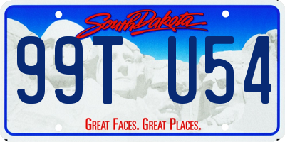 SD license plate 99TU54