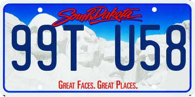 SD license plate 99TU58