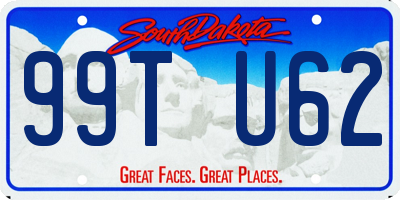 SD license plate 99TU62
