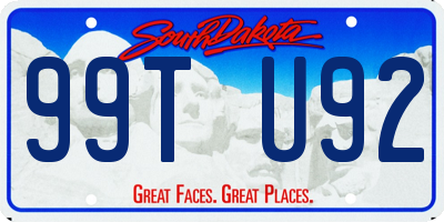 SD license plate 99TU92