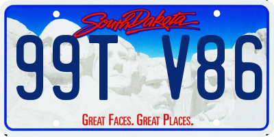 SD license plate 99TV86