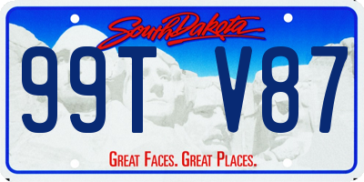 SD license plate 99TV87