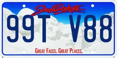 SD license plate 99TV88