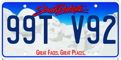 SD license plate 99TV92