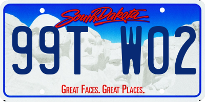 SD license plate 99TW02