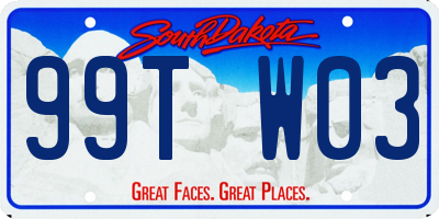 SD license plate 99TW03