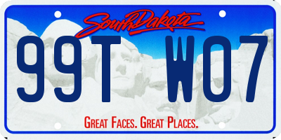 SD license plate 99TW07