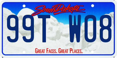 SD license plate 99TW08