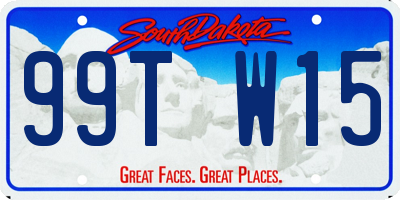 SD license plate 99TW15
