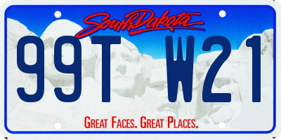 SD license plate 99TW21
