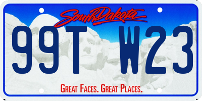 SD license plate 99TW23