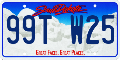 SD license plate 99TW25