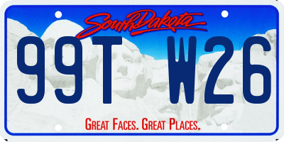 SD license plate 99TW26