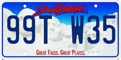 SD license plate 99TW35