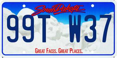 SD license plate 99TW37