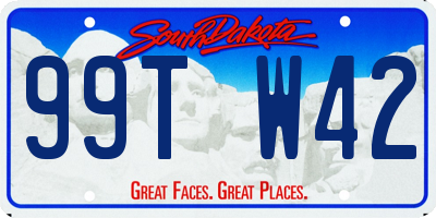 SD license plate 99TW42