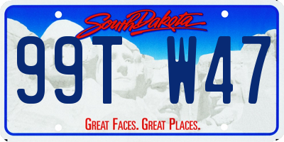 SD license plate 99TW47