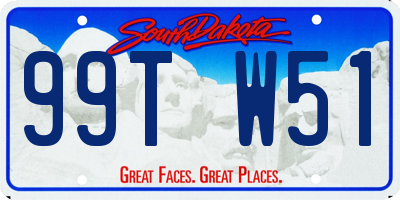 SD license plate 99TW51