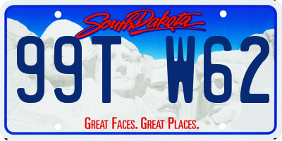 SD license plate 99TW62