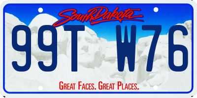SD license plate 99TW76