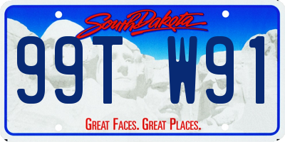 SD license plate 99TW91