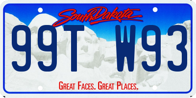 SD license plate 99TW93